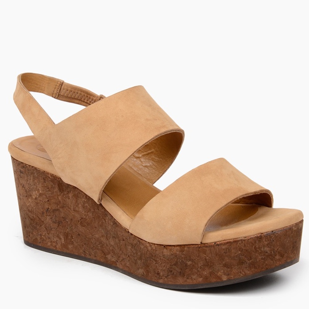Coclico Glassy Wedge Leather Cork Platform Sandals Sz. 9.5 / 39.5 Org.$368